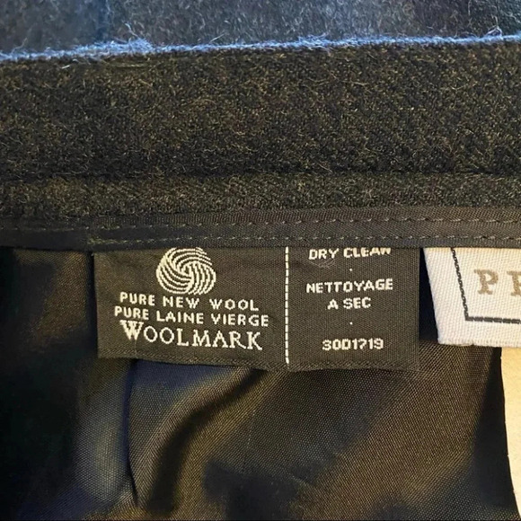 Vintage Wool Trousers High Waisted Pleated Pants Lined Charcoal Grey Size 8 - Picture 16 of 16